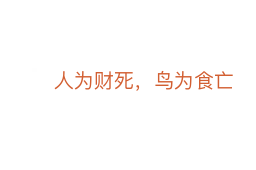 人为财   ，鸟为食亡