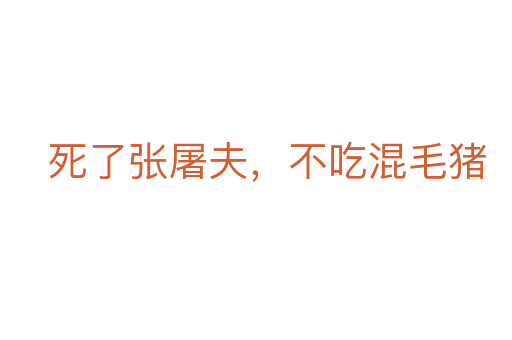    了张屠夫，不吃混毛猪